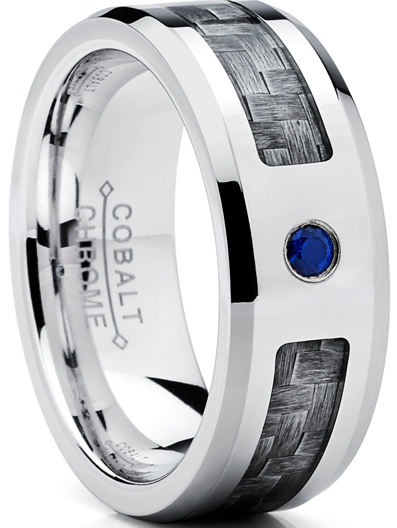 Cobalt chrome mens hot sale wedding rings