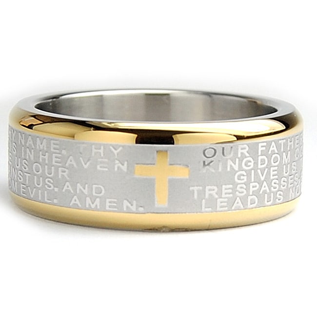 304 Stainless Steel Cross Finger Rings – Gold, Black, Silver – Sizes 7-12 (17-21mm) A47