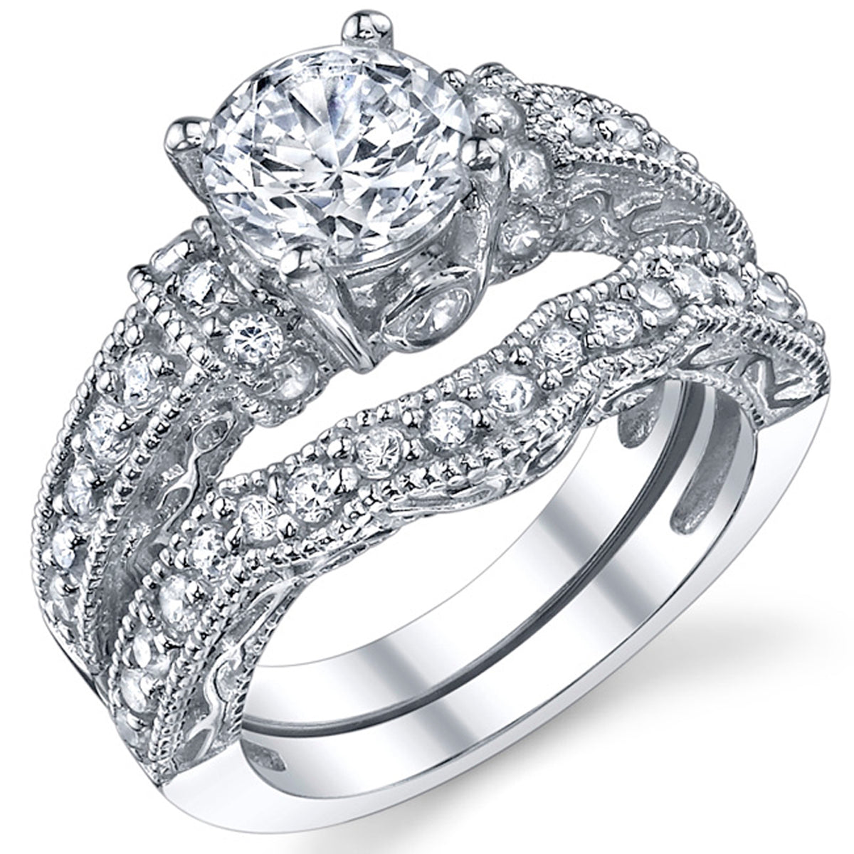 Women's 1.25 Carat Solid Sterling Silver Wedding Engagement