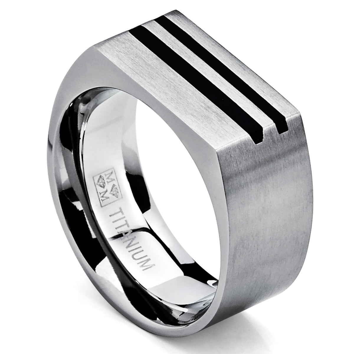 Resin and Titanium Men's Wedding Band | Acrylic and Metal Ring