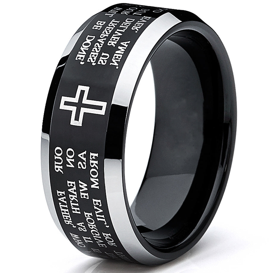 Men's lord's prayer on sale ring