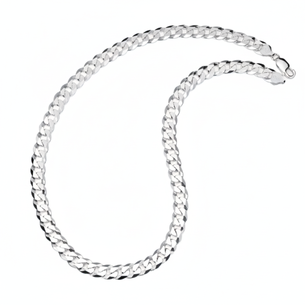 Men's 9MM Sterling Silver 925 Italian Curb Chain Necklace 20