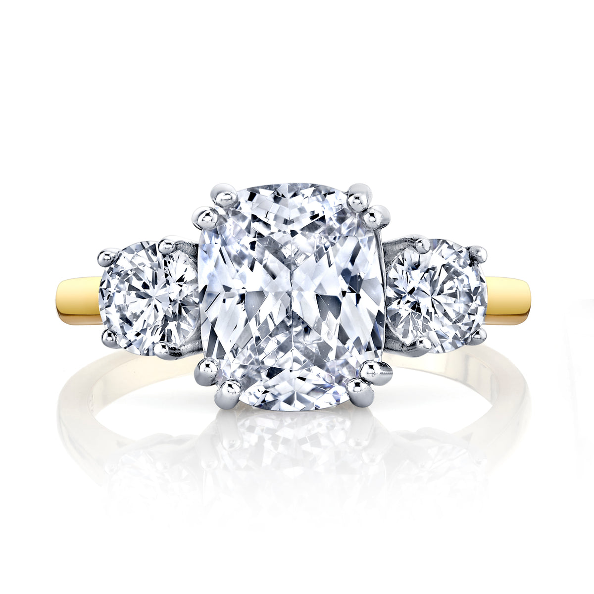 Women's Sterling Silver 925 Meghan Markle 14K Gold Plated Cushion