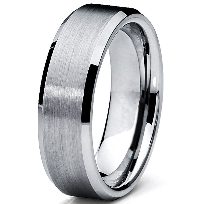 Lord of the Rings Silver Tungsten 6mm