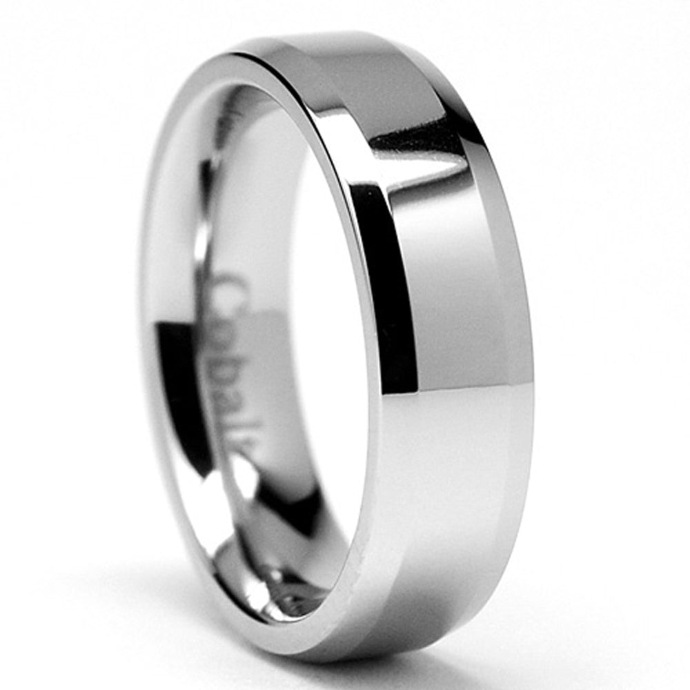 6MM High Polish Men's Cobalt Chrome Ring Wedding Band  Sizes 6 to 12