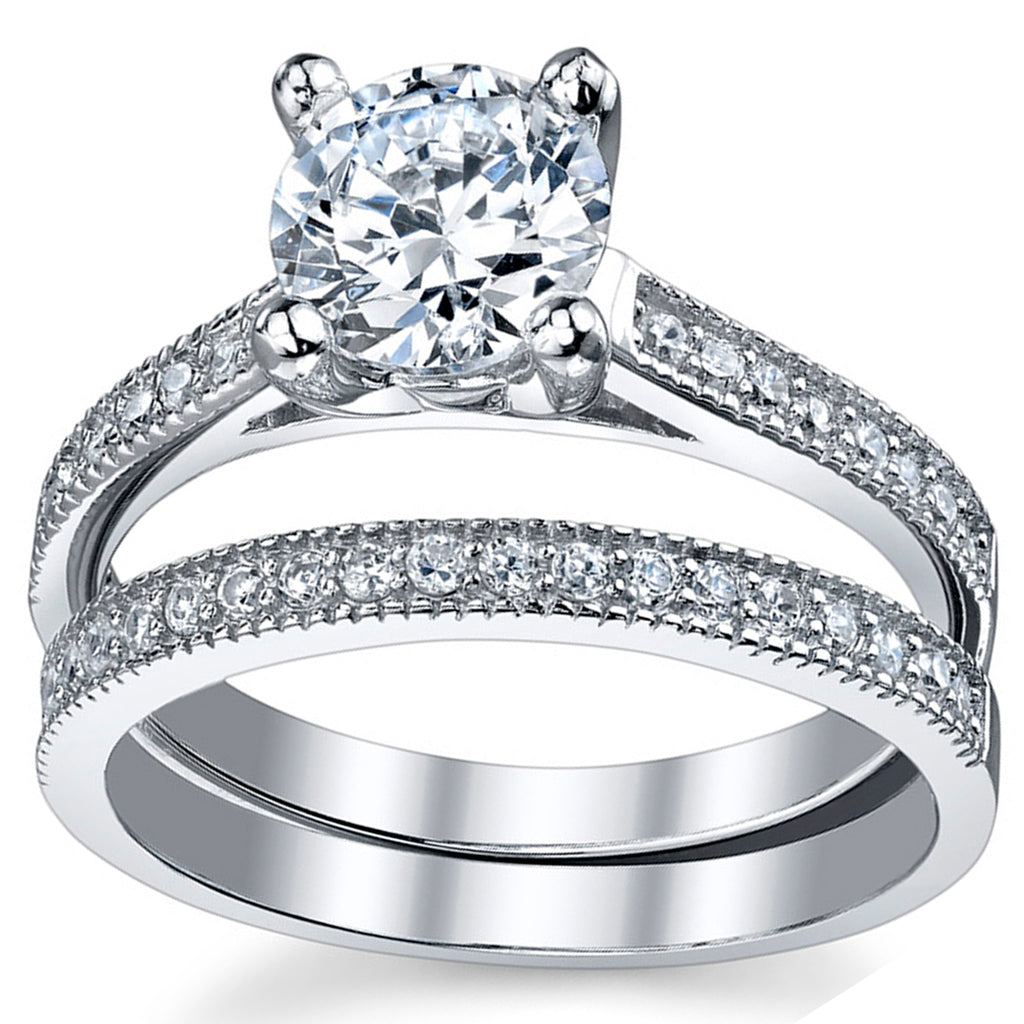 Women's 1.25 Ct Wedding Engagement Ring Set Sterling Silver 925 Round –  Metal Masters Co.