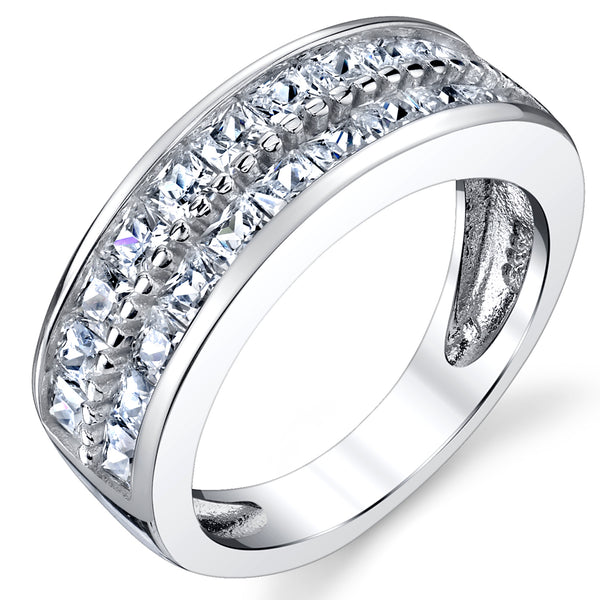 thumbnail image 2 of Men's Stainless Steel Princess Cut CZ Engagement Wedding Band Ring - Size 12-13, R102 2 of 5