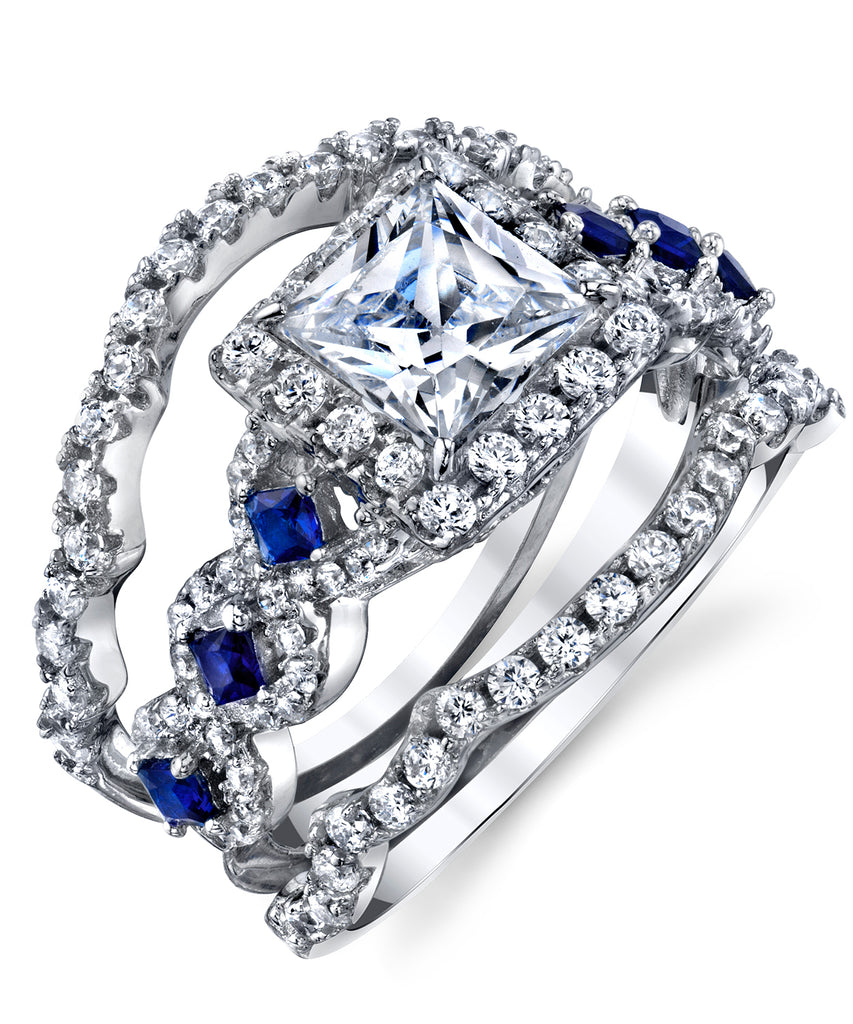 Buy Princess Wedding Rings for Women - Brilliant Cubic Zirconia Big  Engagement Bridal Sets Size 5-11 Online at desertcartINDIA