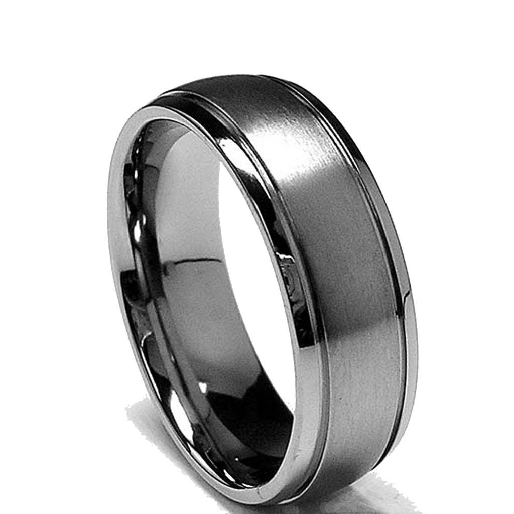 7 mm Matte Black Stainless Steel Ring