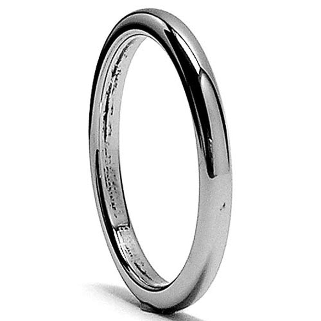 Men's 2MM Unisex Dome High Polish Tungsten Ring Wedding Band Sizes 4 to 15