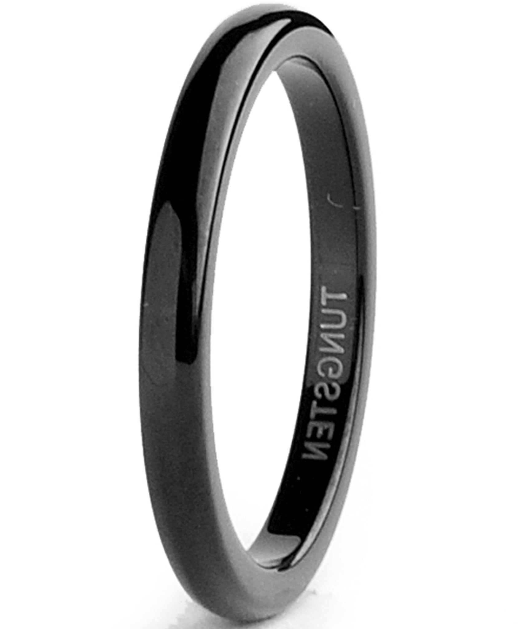 Tungsten Carbide Black Men's Wedding Band Ring 2MM Sizes 5 to 15 ...
