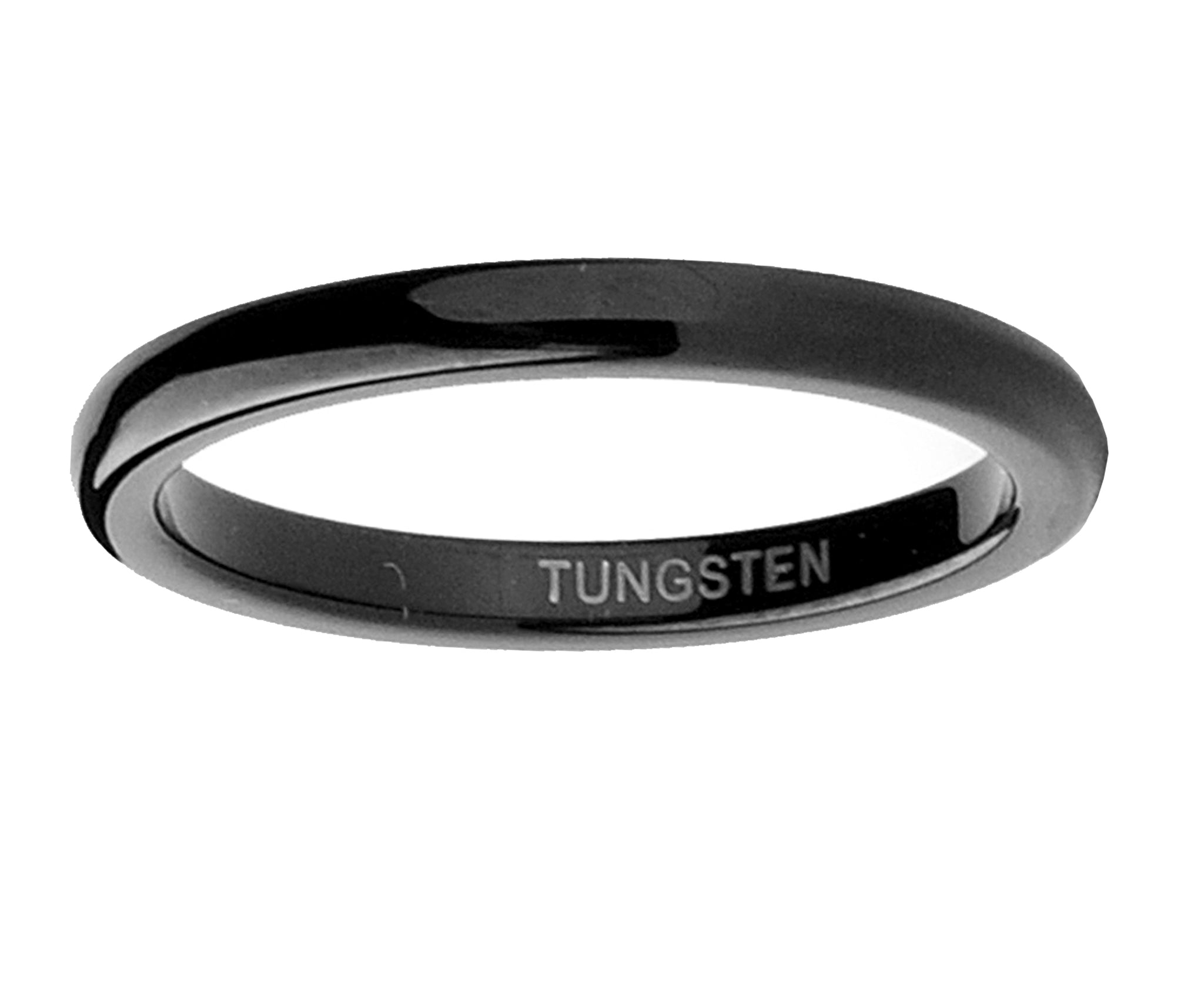 Tungsten Carbide Black Men's Wedding Band Ring 2MM Sizes 5 to 15 ...