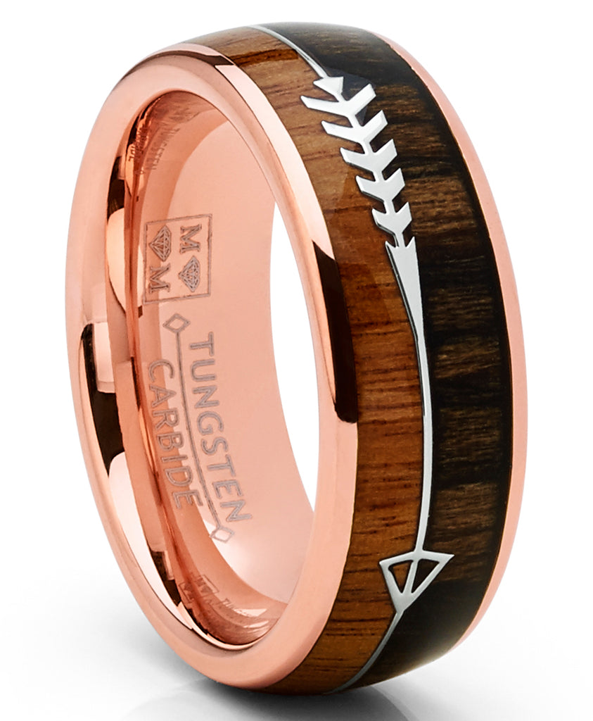 Men's Rose Tone Tungsten Carbide Wedding Band Engagement Ring, Comfort –  Metal Masters Co.