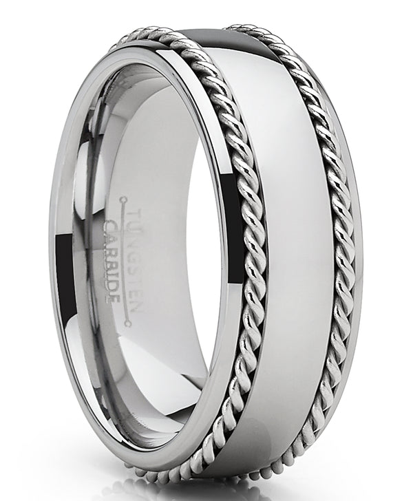 KnSam Stainless Steel Wedding Band Ring - Matte White Finish | 4mm Width For Men & Women