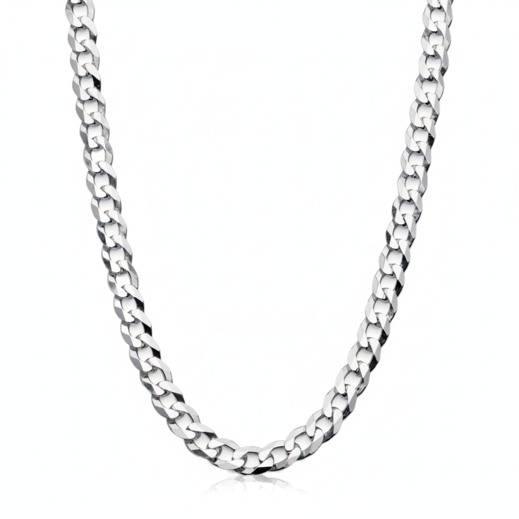 Men's 4MM Sterling Silver 925 Italian Curb Chain Necklace 16" 18" 20" 22" 24" 30"