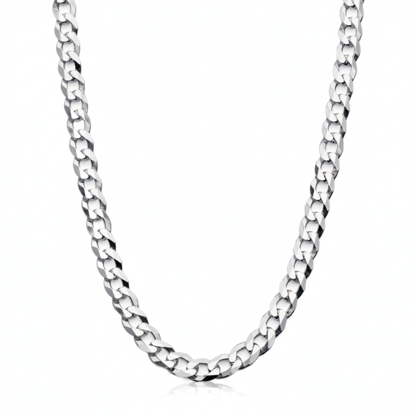 Men's 4MM Sterling Silver 925 Italian Curb Chain Necklace 16" 18" 20" 22" 24" 30"