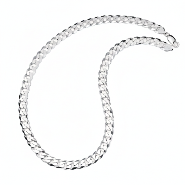 Men's 9MM Sterling Silver 925 Italian Curb Chain Necklace 20" 22" 24" 26" 28" 30"