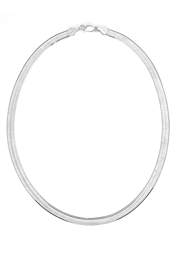 925 Sterling Silver Flexible Herringbone Diamond-Cut Chain Necklace 5.3MM