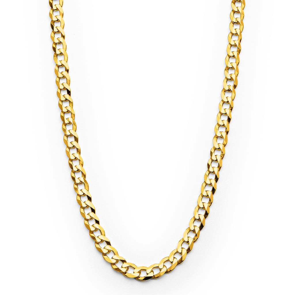 Men's 14K Gold over Sterling Silver Italian Curb Chain 4MM 16" 18" 20" 22" 24" 30"