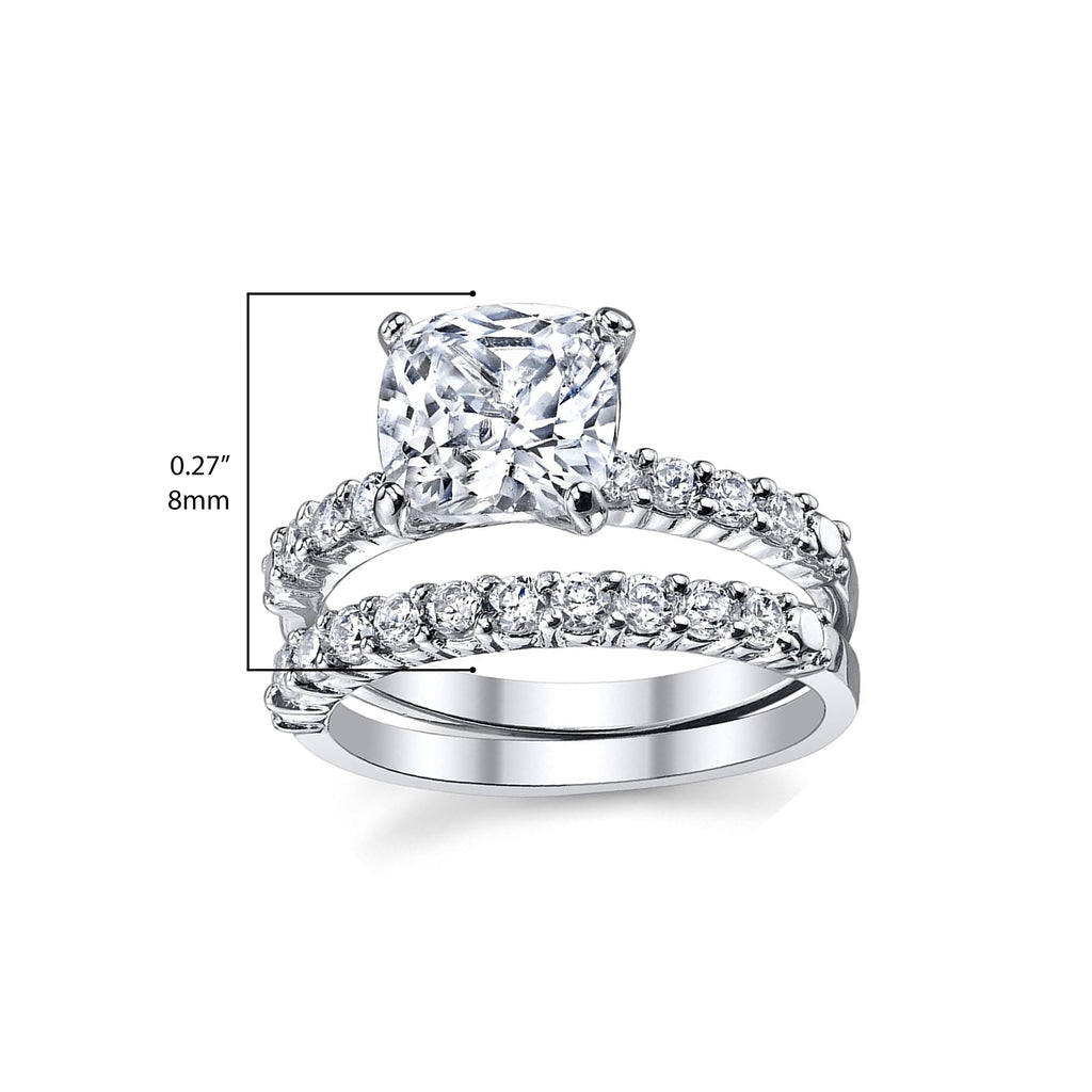 Women's 2.5Ct Wedding Engagement Ring Band Set Sterling Silver 925