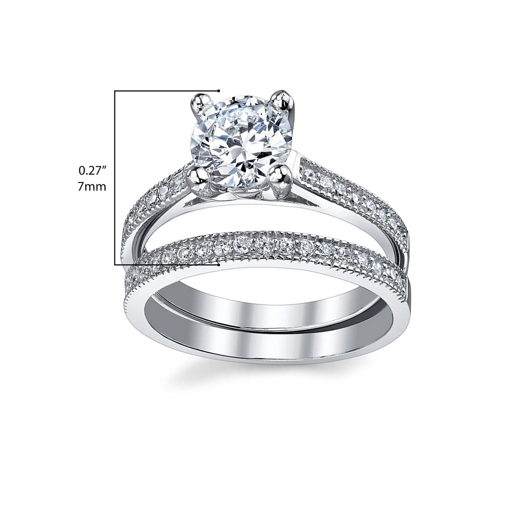1Ct Round Simulated Diamond Wedding Engagement Women Ring 925 Sterling  Silver | eBay