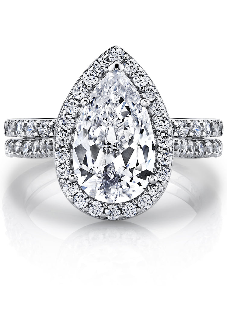 Zales Kleinfeld x Zales 2-1/2 Ct. T.W. Certified Pear-Shaped Lab-Created Diamond Frame Engagement Ring in Platinum (F/Vs2)