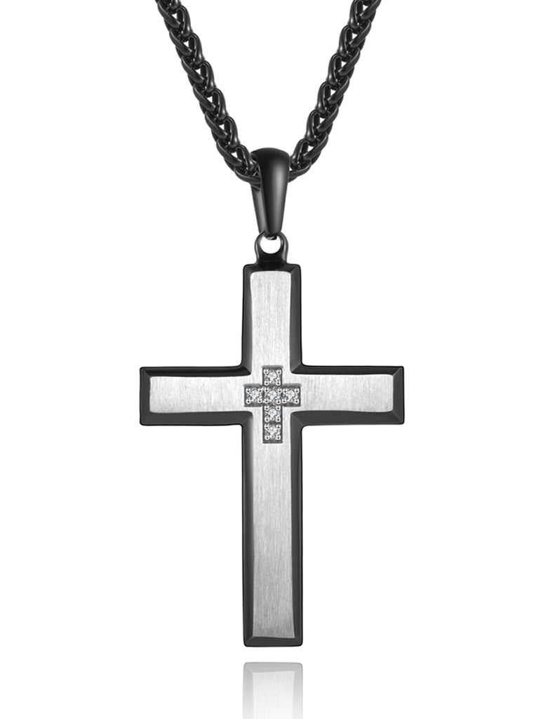 M Men Style Christian Jewelry Christian Crucifix Love Jesus Cross Blessing  Pray With Chain Gold And