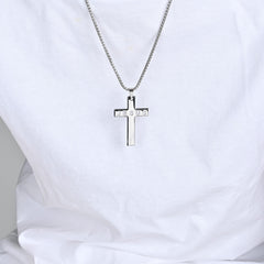 Men's Silver Stainless Steel,JESUS CROSS 72mm Charm Pendant Unisex* Box Men's Silver Stainless Steel,JESUS CROSS 72mm Charm Pendant Unisex* Box