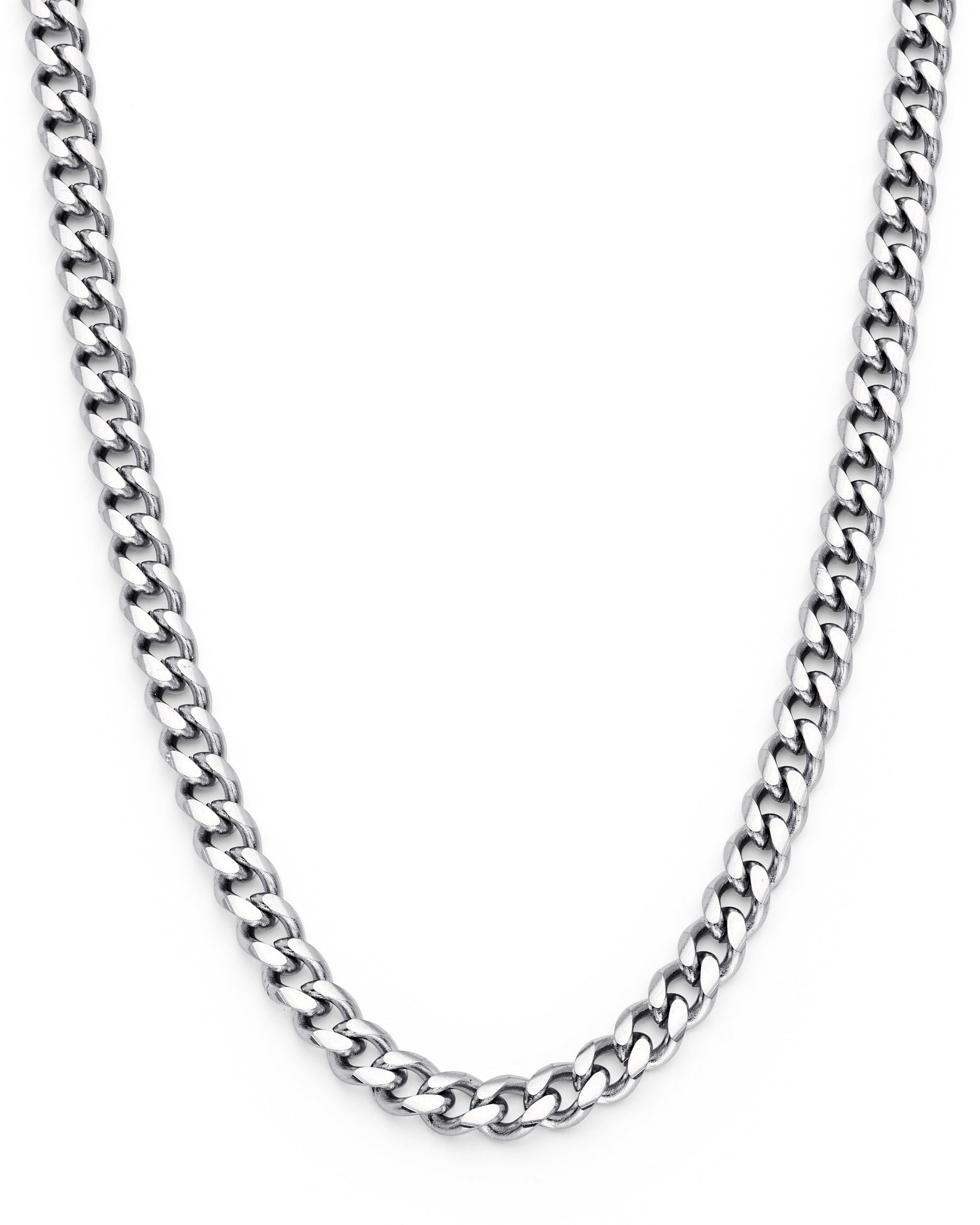 Men's 24" Stainless Steel Arrow Link Bullet Chain Necklace & Bracelet Set - 4mm Width, Silver 3 thumbnail image