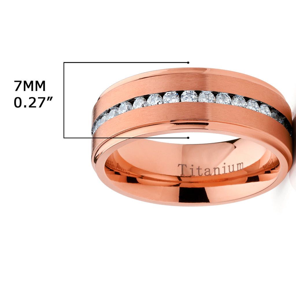 thumbnail image 2 of Lieson Men Rings Stainless Steel Rings Vintage, Wedding Ring Men High Polished Round Cubic Zirconia Ring In Gold Ring Size 7 2 of 12