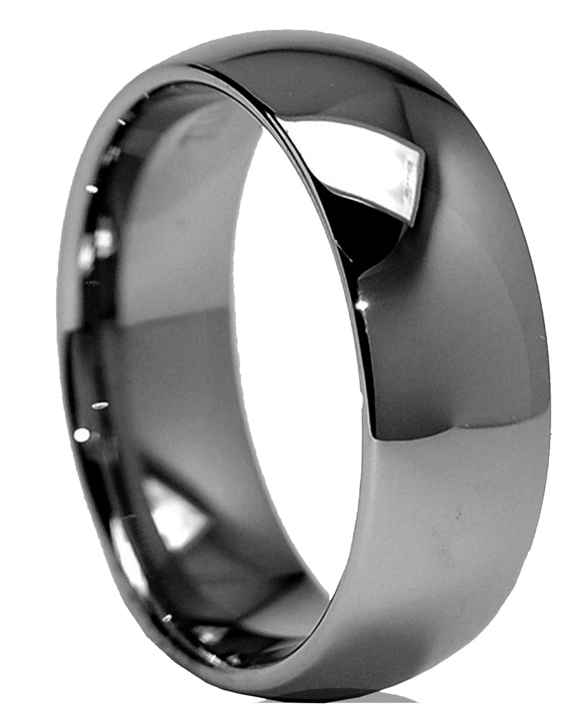 8MM Classic Dome Men's Tungsten Carbide Ring Wedding Band sizes 6 to 15