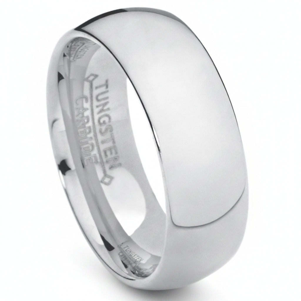 7MM Classic Dome Men's Tungsten Carbide Wedding Band sizes 5 to 15