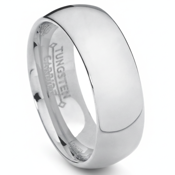 7MM Classic Dome Men's Tungsten Carbide Wedding Band sizes 5 to 15