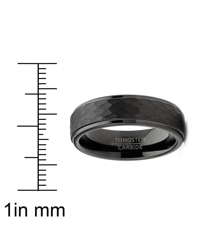 Minimal Center Hammered Titanium Wedding Band: 6mm. Comfort Fit Interior. Eco-Friendly. Next Day sold Delivery Available!