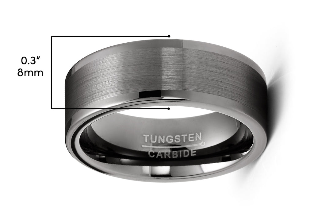 8mm Tungsten Wedding Ring, Brushed Finish deals Comfort Fit Tungsten Ring Band, Mens Wedding Band, FREE ENGRAVING