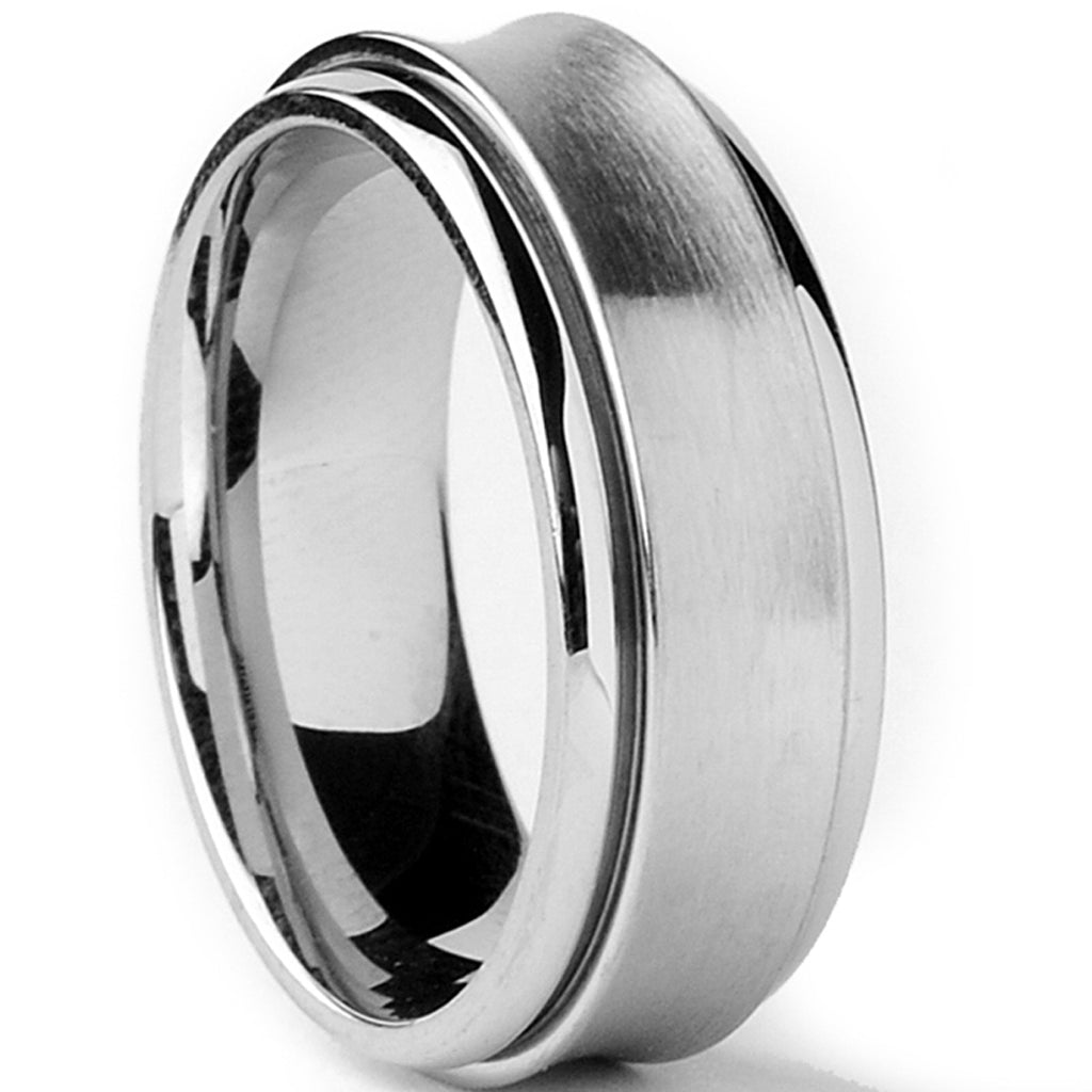Stainless Steel Men's Comfort Fit Wedding Band Spinner Ring 8MM Sizes 8 to 13