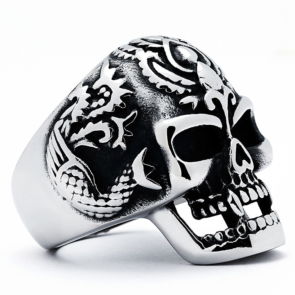 The Ultimate Stainless Steel Casted Skull Biker Ring Sizes 9 to 13