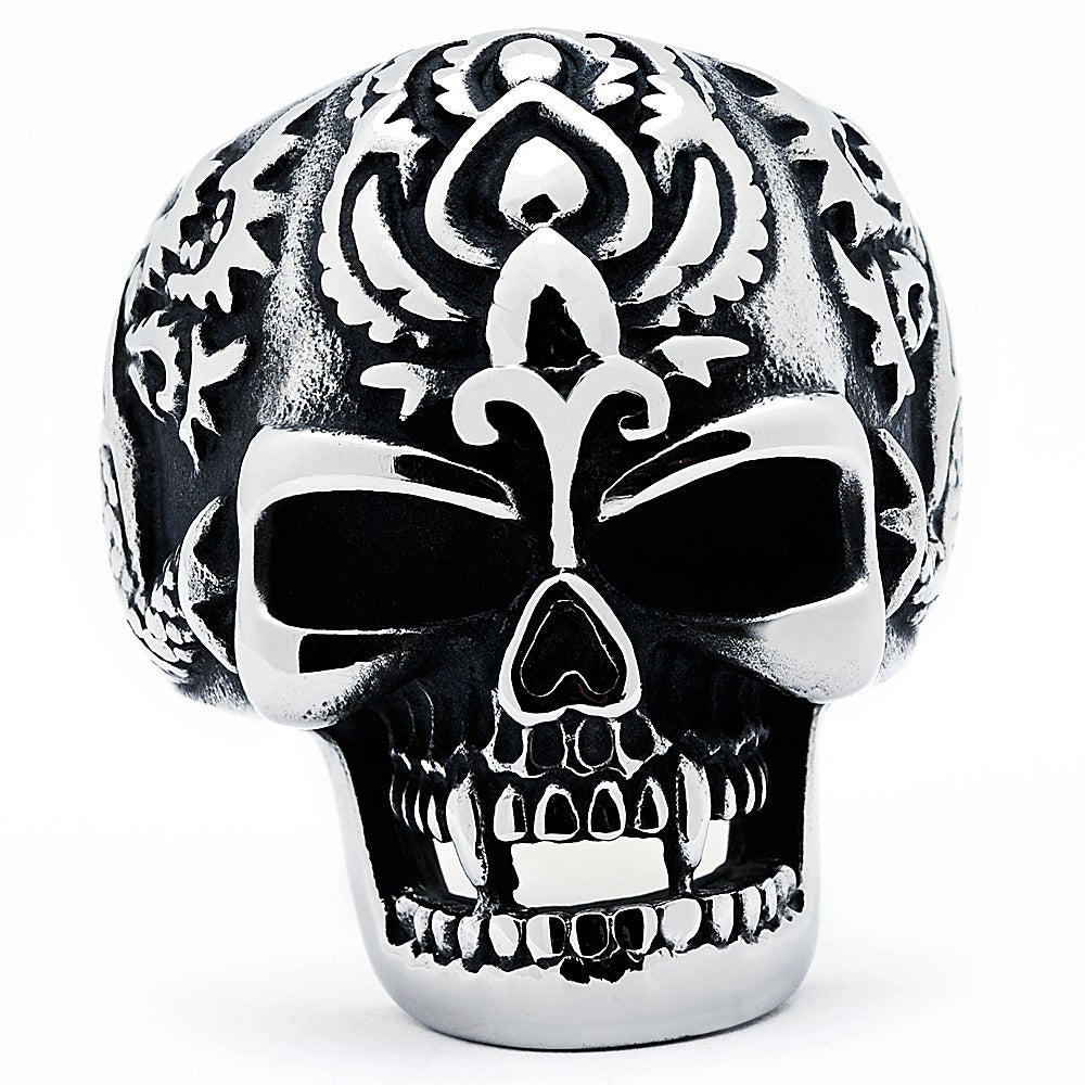 thumbnail image 2 of Detailed Stainless Steel Skull Aviator Biker Ring – Men's Sizes 9-13 (Tommyway Jewelry) 2 of 4