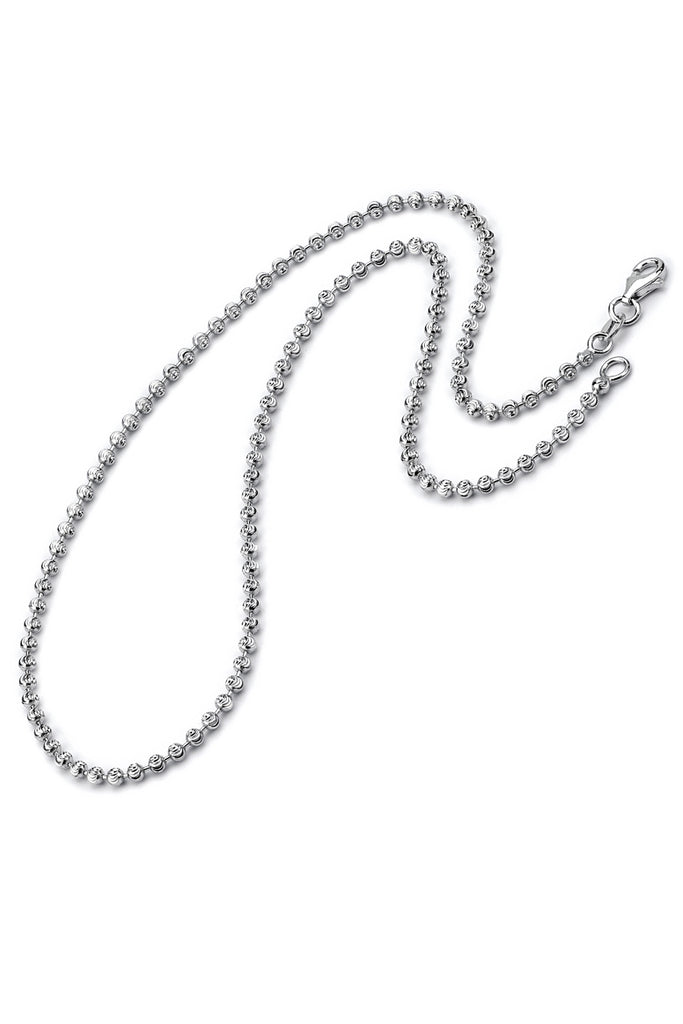 Womens Mens Sterling Silver 925 Bead Ball Chain Necklace Diamond-cut 2.5MM