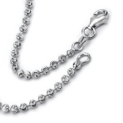 Womens Mens Sterling Silver 925 Bead Ball Chain Necklace Diamond