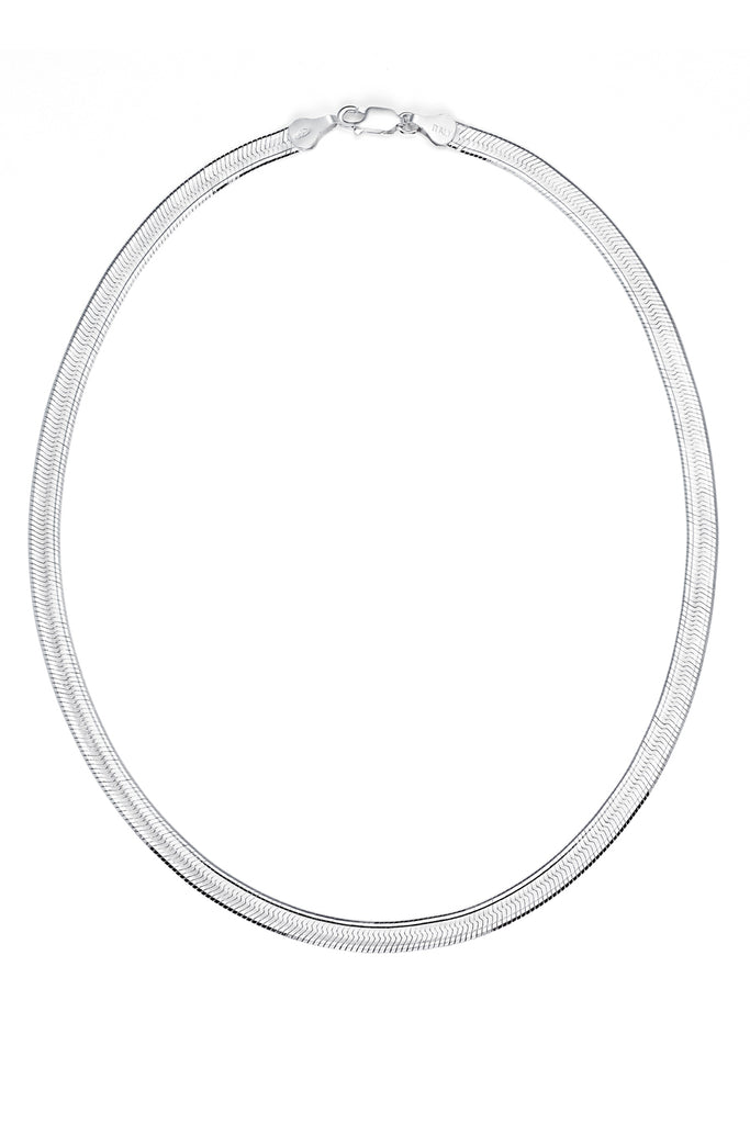 925 Sterling Silver Flexible Herringbone Diamond-Cut Chain Necklace 5.3MM