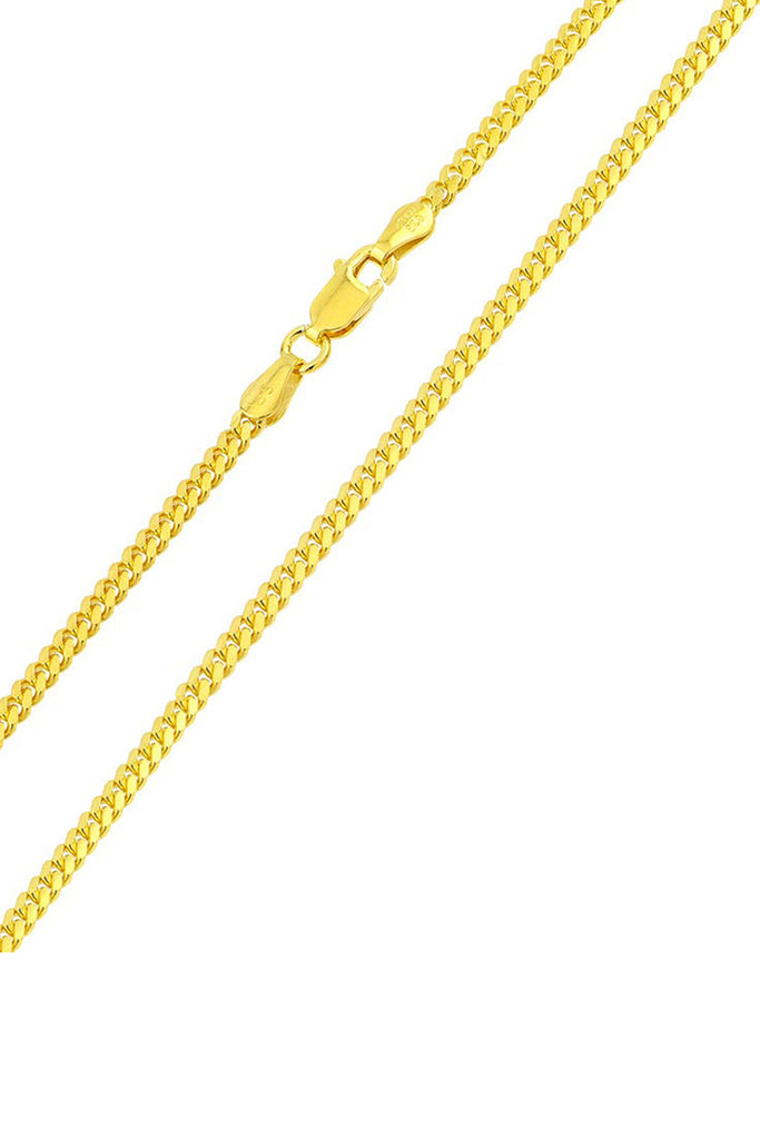Men's 14K Gold Plated Sterling Silver 925 Italian Miami Cuban Curb Chain Necklace 3.4MM