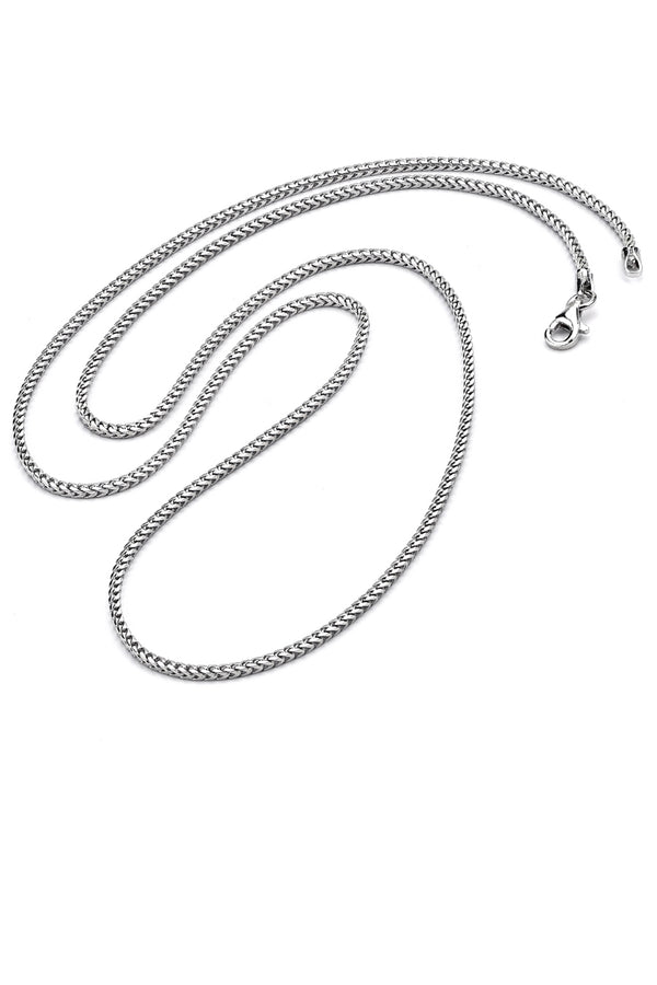 Men's Sterling Silver 925 Italian Franco Chain Necklace 2.3MM Rhodium Plated