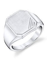 Sterling Silver Signet Ring, Engraved Ring, Men's pinky ring, Birthday Gift