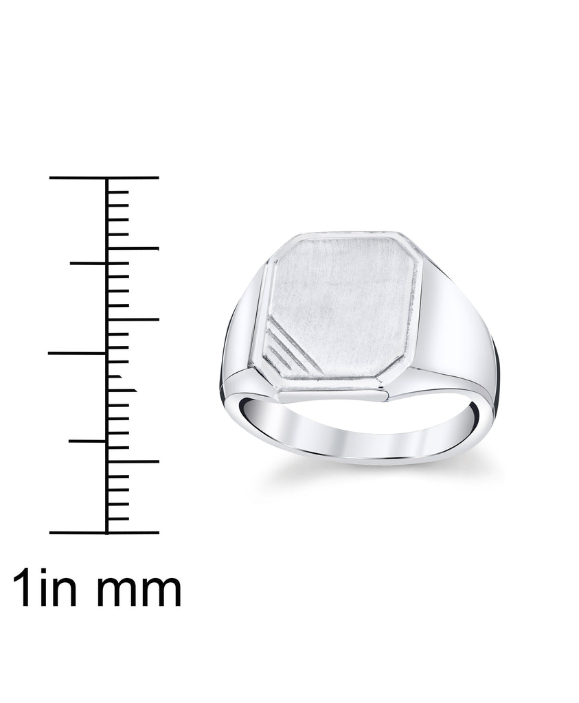 Heavy Men's Ring Blank Signet 7mm Wide Band in SOLID 925 Silver