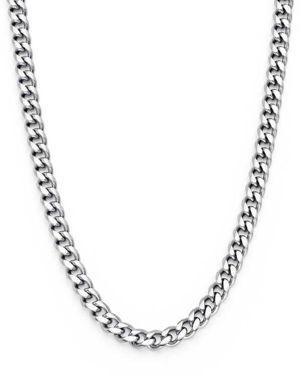 Men's Stainless Steel Curb Chain Necklace 4mm 24"