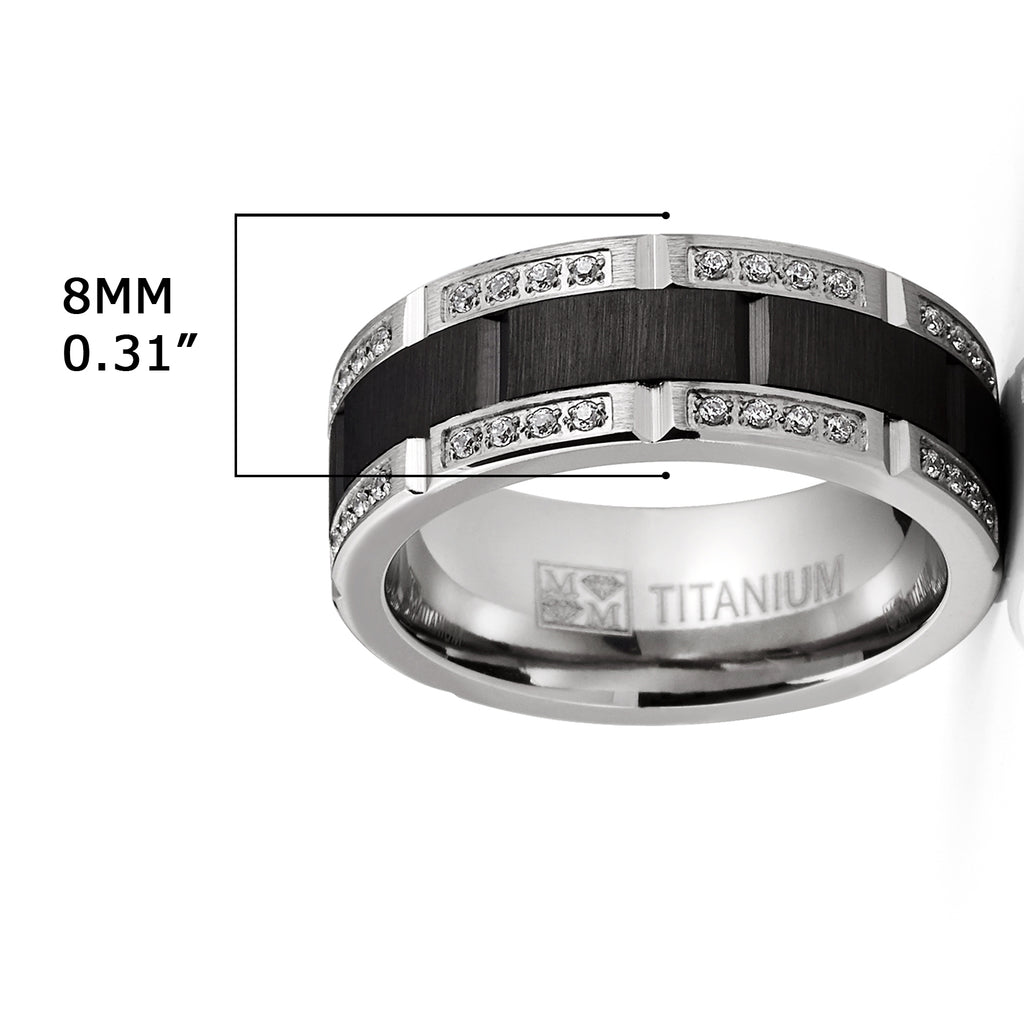 Men’s Brushed Silver Dome Titanium Ring 7.5 (P) / 6mm