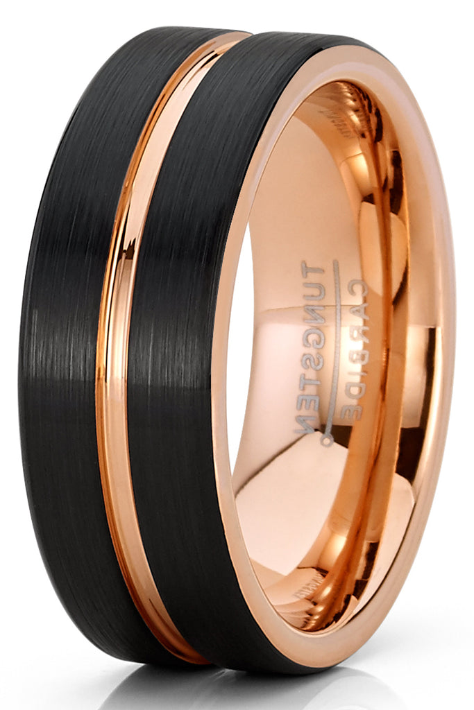 Metal Masters Men's Tungsten Carbide Ring Grooved Wedding Band